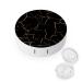 Bagea-Ka Black Marble Pattern Contact Lens Case Box Eye Care Kit Holder Mirror Box with Tweezers Remover Tool Solution Bottle for Outdoor Travel & Home