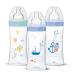 Dodie Boys Sensation Plus Anti-Colic Baby Bottles 330 ml +6 Months Flat Teat 3 Flow 3 Pastel Blue 3 Count (Pack of 1)