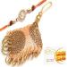 Ghasitaram Gifts Rakhis Online - Rakhi for Brother- Cushions of Bonds Bhaiya Bhabhi Rakhi with 200 GMS of Besan Barfi Rakhi Set with 200 gms of Besan Barfi
