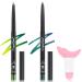 2 Pi ces Crayon Eyeliner Waterproof Rotatifs Crayons Ombre Paupi res lumineux Effet longue Dur e Couleur D grad e Avec Applicateur