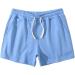 Nzwiluns Men's Bodybuilding Workout Shorts - Soft Cotton Gym Running Shorts in Medium Blue - Buy Online on GoSupps.com