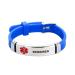 Men's Medical Alert ID Bracelet for Emergency First Aid Health Alert Laser Engraved Stainless Steel Adjustable Blue Silicone Wristband Bracelets Seizures