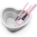 Makeup Brush Cleaning Mat Silicone Cosmetic Brush Cleaning Pad Heart Foldable Brush Cleaning Bowl Portable Cosmetic Brush Cleaner Washing Tool for Makeup Brushes A7ZDQJW (grey) - Buy Online on GoSupps.com
