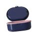 Folpus denture container with practical sieve insert dark blue