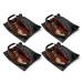 Tuff Guy Travel Shoe Bags 16"x12", Made of Strong Water Proof Ballistic Nylon (Black) (4-Pack) Nylon Shoe Tote Bags with Heavy Duty Zipper. Men and Women.