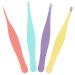 Beatifufu 4 pieces eyebrows tweezers tweezers tweezers with flat lace splinter tweezers nail tweezers Nail tweezers eyebrows diagonally Miss stainless steel eyebrows