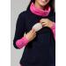Happy Mama Women's Maternity Nursing Jumper Sweatshirt 348 - Navy & Fuchsia (Size 16-18) - Buy Online on GoSupps.com