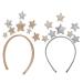 Lurrose 2 pieces glitter star stern headband party hair ripe irritating fresh children hair bands five-pointed star headwear for New Year's festival birthday party
