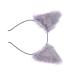 Healeved Plush Ear Hair Cartoon Stuffed Headband Headdress Hair Accessory for Women Girls Party Grey