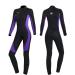 Wet Suits for Women Men Full Body 3MM Neoprene Wetsuit Diving Suit in Cold Water, Long Sleeves Front Zip Scuba Wetsuits One Piece Thermal Swimsuit for Surfing Snorkeling Kayaking Swimming Canoeing X-Large 3MM Women Purple