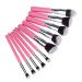 Glamza Pink Makeup Brush Set - 10 Premium Brushes for Flawless Application | International Shipping Available - Buy Online on GoSupps.com