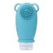 Sweetness Portable Silicone Travel Shampoo Lotion Bottle with Facial Cleansing Brush B