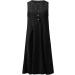 Women Casual Dress Summer Stripe Button V Neck Sleeveless with Pocket Long Dresses Holiday Beach Dress Black XX-Large - Buy Online on GoSupps.com