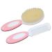 Baby Hair Brush and Comb Set Baby Brush with Soft Natural Bristles Pink