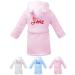 KDO Magic - Bathrobe personalized baby - morning gnawing with a embroidery - embroidered first name - several colors - with hood - gift idea for Christmas birthday 12-18 months pink