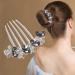 KuuGuu 3 PCS Flower Rhinestones Hair Combs Set - Wedding Hair Accessories for Women - Silver with Blue, Grey, and Champagne Rhinestones - Buy Online on GoSupps.com