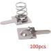 100 Pcs Metal Battery Spring Plate Set - AA Battery Positive & Negative Contact Pieces - Silver Tone - Buy Online on GoSupps.com