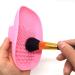 KOMUNJ Silicone Brush Cleaner Silicone Cosmetic Brush Cleaning Mat for Home Travel Easy to Clean Suitable for Dry Cosmetics Pink - Buy Online on GoSupps.com