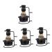 Minkissy 4 sets of Bart-Set Razor and Shell Razor stand made of metal shaving razor for men shaving bowl frame shaving brush organizer soap alloying plastic brush 11.5x8.5cmx4pcs blackx4st