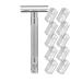 Durable Replaceable and Reusable Safety Razors with Double-Sided Blade Made of Stainless Steel A