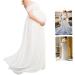 Odoukey Lace Strapless Maternity Gown - Floral Pregnancy Dress for Photoshoot - White (S) - Buy Online on GoSupps.com