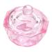 Octagonal Dappen Dish Cup Crystal Glass Glassware Tool for Nail Art Manicure Care Glass Dappen Dish PINK