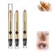 Gleamon Double-Ended Eyeshadow Pencil 2-In-1 Pearlescent Eyeshadow Makeup Pen Stick Double Ended Eye Shadow Stick Waterproof Long Lasting Eyeshadow Highlighter Stick (3PCS+wooden tea brown)