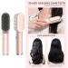ABHI Portable Hair Straightening Brush - Cordless Rechargeable Anti-Scald Auto-Off Travel Curler & Styler - 3 Temperature Levels - Pink-Gold - Buy Online on GoSupps.com