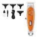 Hair Clippers Retro men's style electric hair clipper fine-tuning haircut household bald oil head carving shaving(Orange)