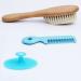 Baby Hair Brush Set with Wooden Handle & Silicone Cradle Cap Brush - Soft Goat Bristles for Newborns & Toddlers - Ideal for Cradle Cap - Perfect Baby Registry Gift - Buy Online on GoSupps.com
