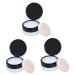 Beavorty 3 pcs makeup containers makeup compact powder case empty loose powder compact empty loose powder Mx3pcs Blackx3pcs