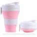 YEEWORIG 600ml Collapsible Travel Cup with Lid & Straw - Pink | Leak-Proof Portable Camping Mug/Silicone Water Bottle for Hot & Cold Drinks - 20.3 oz - Buy Online on GoSupps.com