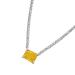 Oralgos colorful zirconia charm necklace tennis necklace for women and girls fashionable rhinestone chok elegant jewelry square yellow
