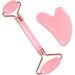 Gua Sha & Jade Roller Facial Tool Set for Skin Care Routine Face Roller and Gua Sha for Reducing Puffiness and Redness Ideal Self-Care Present for Men and Women - Pink