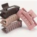 Generic Hair Claw Clips Strong Hold Rectangle Hair Clip Matte Solid Colour Hair Styling Accessories for Women and Girls (4 Colours) Powdered coffee