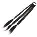 minkissy Ponytail Three Strand Braid Ponytail Extension Braided Hair Piece Elastic Hair Bands Braid Hair Band Braid Extensions Ponytails Long Braided Wig Hair Extensions for Braids Girl 45X6CM Black