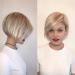 Baruisi Short Blonde Wigs for White Women Layered Synthetic Side Part Straight Bob Wig Halloween Party Cosplay Hair with Wig Cap Platinum Blonde