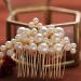 Bridal Pearls Hair Pins Set for Wedding with 3 Comb and 2 Clips - F-0672 - Buy Online on GoSupps.com