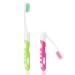 Ouligay 2Pcs Travel Toothbrush Folding Toothbrush Portable Soft Toothbrush Small Foldable Travel Toothbrushes for Travel Camping Hiking Green Pink 2 Piece Set