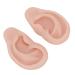 Artificial ear model 1 pair of reusable flexible realistic exercise experience-silicone-human ear model for ear ring display (medium skin color)