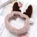 Deer Antler Spa Headband for Women - Soft Coral Fleece Hair Band for Face Washing and Makeup - Christmas Elk Gift - Buy Online on GoSupps.com