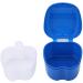 Buy Dark Blue Dental Prostheses Container Cup Box Ideal for School Trips Train & Outdoor Use | Secure Prosthesis Storage with Filter Screen - Buy Online on GoSupps.com