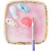 1pc Square Resin Nail Art Painting Gel Palette Golden Edge Polish Agate Mix Stir Crystal Resin Stone Plate Manicure Accessory DIY Tool Mixing Palette - Buy Online on GoSupps.com