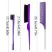 Hair Styling Comb Set 3 Pieces Hair Brush Teasing Comb Double Sided Hair Edge Brush Rat Tail Comb Plastic Bristle Hair Brush for Hair Slicking Purple - Buy Online on GoSupps.com