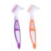 Prohesese toothbrush 2 pieces of prosthesis cleaning brush with a double bristle head prosthesis brush with multi-layered bristles to clean false teeth mouth channel