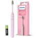 Electric Toothbrush HY1100/56 (Light Pink) + AAA Battery Micro Vibrations Soft bristles That Gently Polish and whiten Teeth