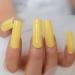 Solid Color Yellow Extra Long Fake Nails Full Cover Glossy Gel False Nail Kit Square Salon Fingernail Tips Women Manicure - Buy Online on GoSupps.com