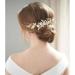 IYOU Bridal Wedding Hair Comb Flower Crystal Silver Headpieces Rhinestone Pearl Hair Pieces Bridal Bride Hair Accessories for Women - Buy Online on GoSupps.com