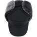 Winter 3 in 1 Thermal Fur Lined Trapper Hat | Windproof Ski Cap with Face Warmer | Black - Buy Online on GoSupps.com
