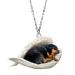 Eirzngxq sleeping dog necklace pet necklace cute angel necklace dog sleeping angel trailer personality gifts for dog lovers C unit size